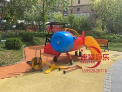 咸陽小區(qū)定制攀爬網(wǎng)飛機(jī)造型滑梯案例