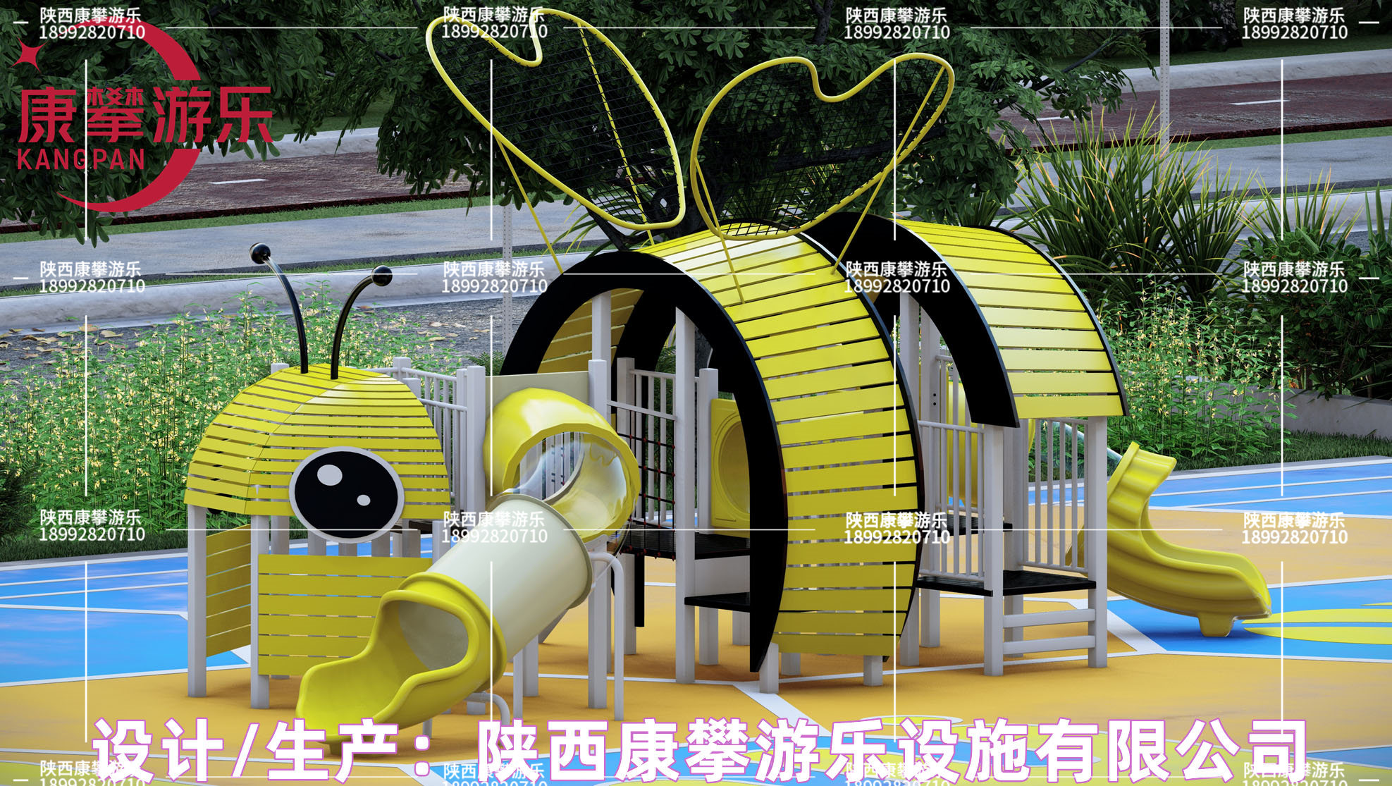 陜西漢中佛坪戶外廣場(chǎng)小蜜蜂非標(biāo)滑梯定制 陜西漢中佛坪戶外廣場(chǎng)小蜜蜂非標(biāo)滑梯定制