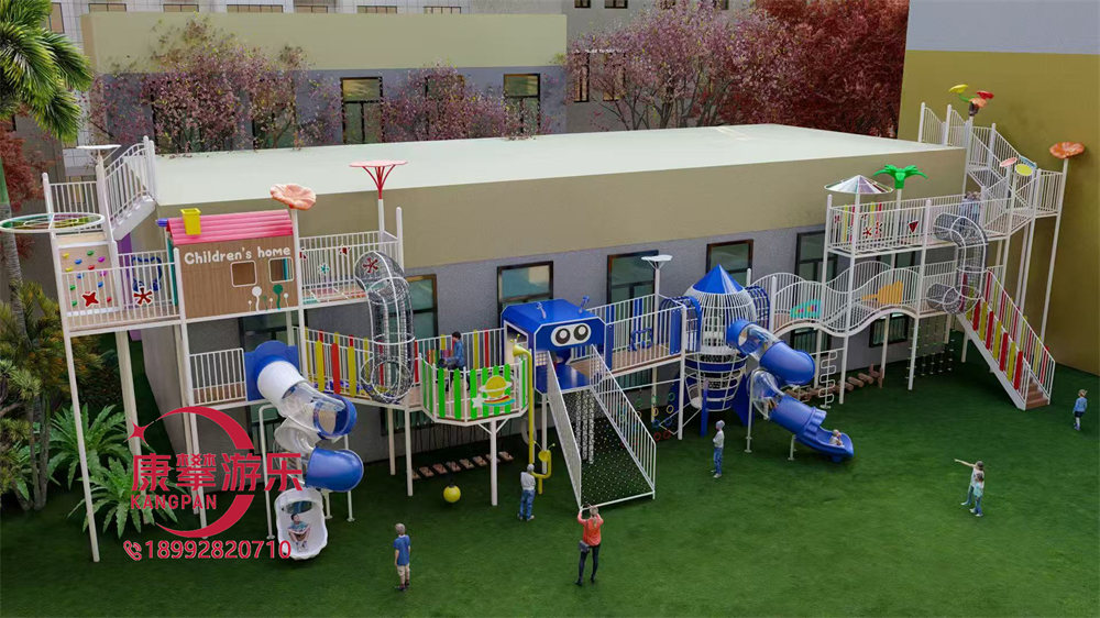 幼兒園戶外機器人造型兒童廊架