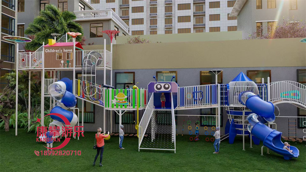 幼兒園戶外機器人造型兒童廊架
